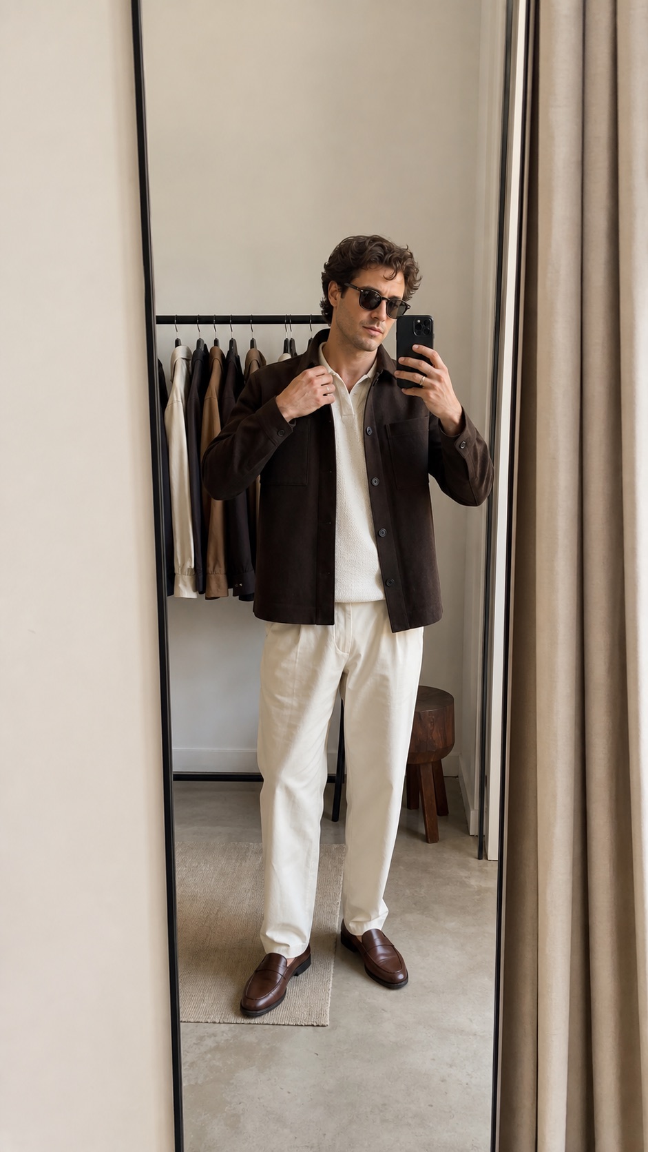 Fit check mirror mock social screenshot