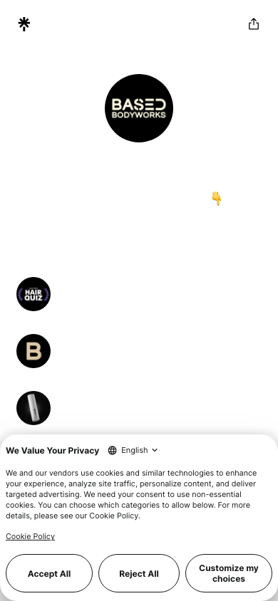 Based Bodyworks Linktree source screenshot