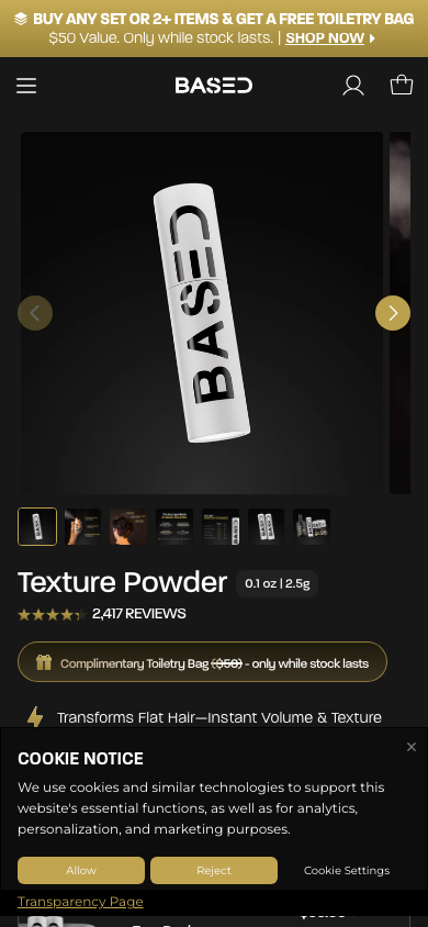 Based Bodyworks product page screenshot
